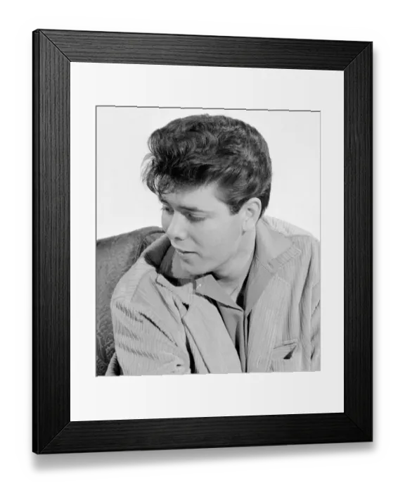 Framed Print : Singer Cliff Richard seen here in the Reveille studio Circa 1959 Framed Print : Singer Cliff Richard seen here in the Reveille studio Circa 1959