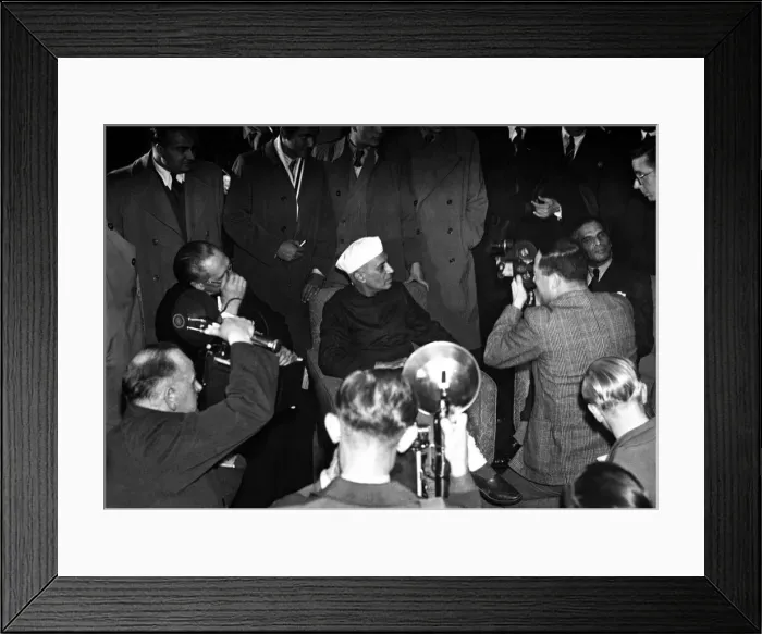 Framed Print : Pandit Jawaharlal Nehru - Prime Minister of India at a Press Conference in London England Framed Print : Pandit Jawaharlal Nehru - Prime Minister of India at a Press Conference in London England