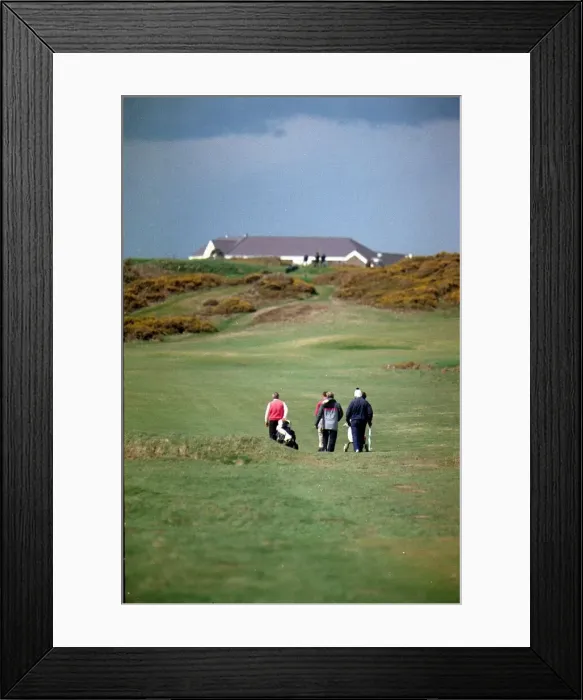 Framed Print : Sport - Golf - Royal Porthcawl - A general shot of golfers playing the course at Royal