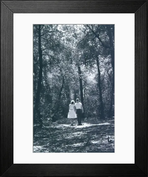 Framed Print : Young lovers walking hand in hand through Sutton Park Framed Print : Young lovers walking hand in hand through Sutton Park