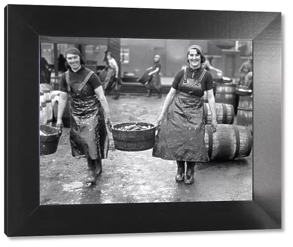 Scottish herring girls in Great Yarmouth, Norfolk, circa 1936