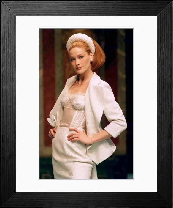 Framed Print : CARLA BRUNI MODELS DIOR