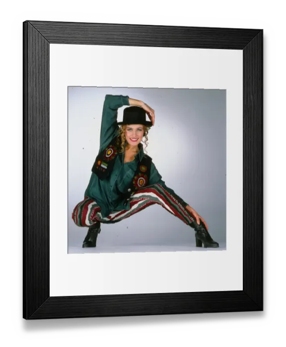 Framed Print : Waistcoats, dress and fashion 1992 model wearing felt patterned waistcoat multi Framed Print : Waistcoats, dress and fashion 1992 model wearing felt patterned waistcoat multi