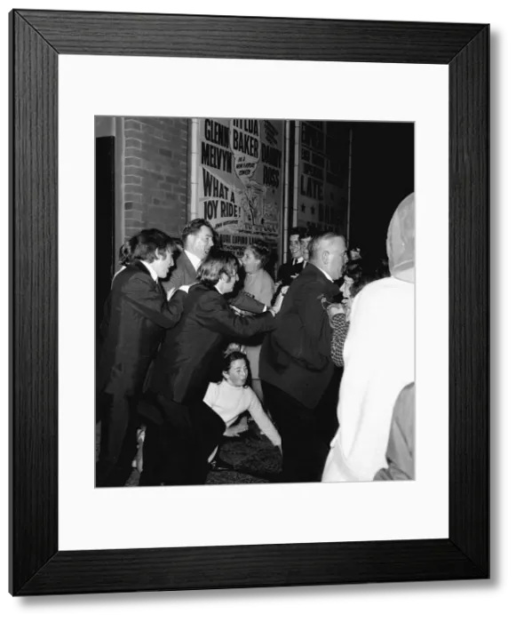Framed Print : The Beatles arrive at the Opera House Blackpool to chaotic scenes of screaming fans