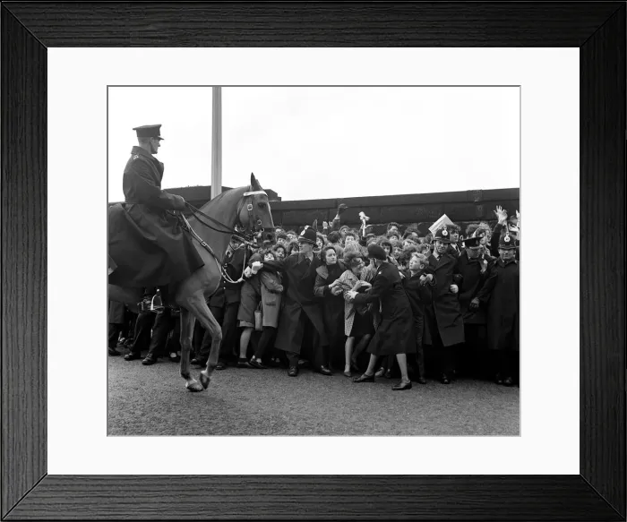 Framed Print : The Beatles November 1963 Policemen and women help to push the teenagers back Framed Print : The Beatles November 1963 Policemen and women help to push the teenagers back