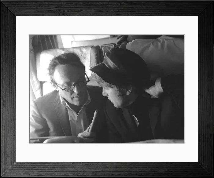 Framed Print : The Beatles February 1964 John Lennon on a train during an interview in America Framed Print : The Beatles February 1964 John Lennon on a train during an interview in America