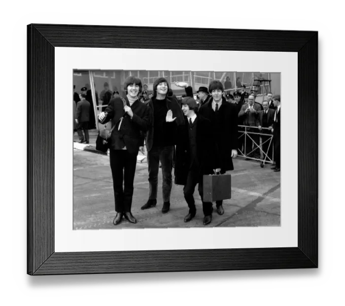 Framed Print : The Beatles leave London Airport bound for the Bahamas to commence filming on their Framed Print : The Beatles leave London Airport bound for the Bahamas to commence filming on their