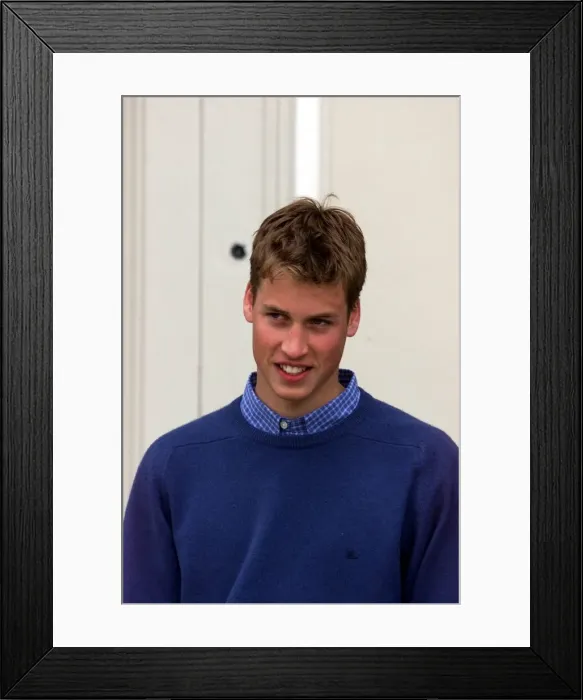 Framed Print : Prince William at Highgrove during driving lesson July 1999 in a Ford Focus