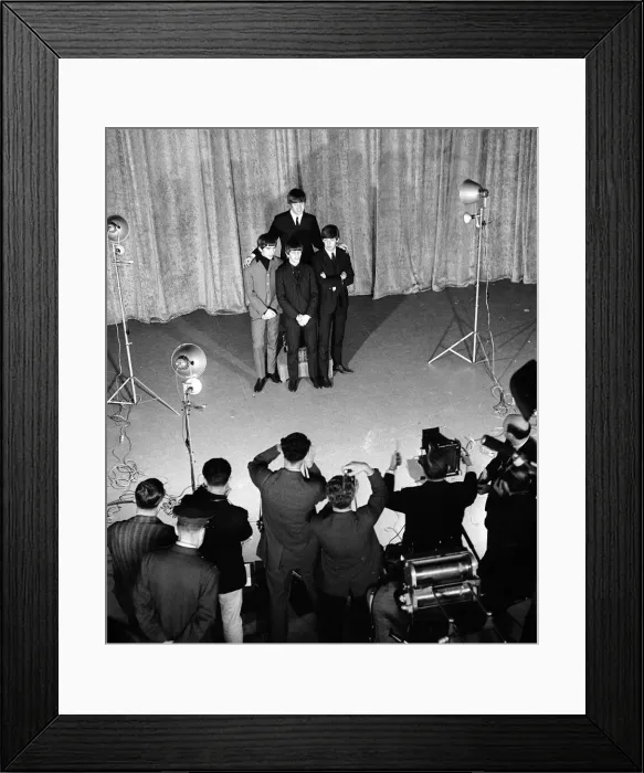 Framed Print : The Beatles pose for photographers in New York during the group Framed Print : The Beatles pose for photographers in New York during the group
