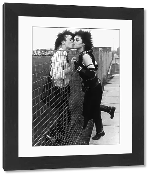 Lesley Smith 24 and schoolboy fiancee Brian McEnaney Novmber 1981 Punk rockers