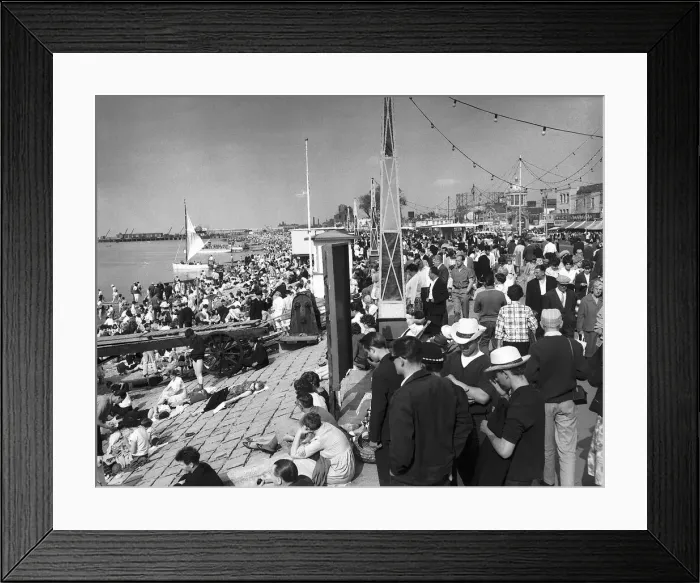 Framed Print : The Crowded Beaches at Southend. For the British the seaside has always been Framed Print : The Crowded Beaches at Southend. For the British the seaside has always been