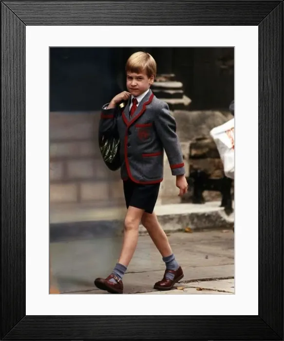 : Prince William on his way to school : Prince William on his way to school