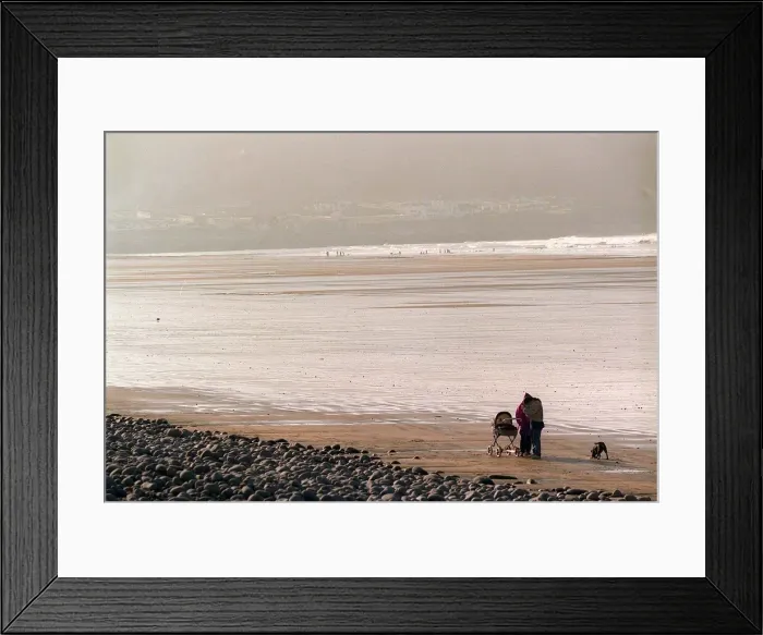 Framed Print : Devon Beach Bideford, February 1998 Framed Print : Devon Beach Bideford, February 1998