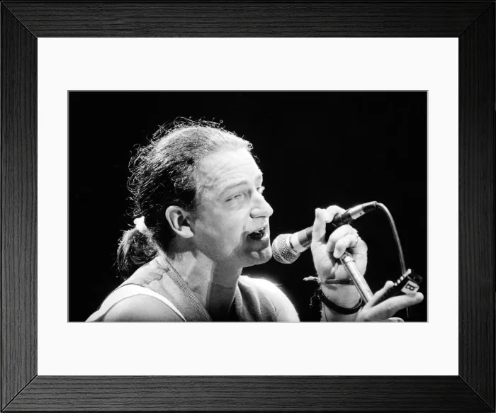 Framed Print : Bono onstage during U2s concert in Cork, the last in the present part of the World Framed Print : Bono onstage during U2s concert in Cork, the last in the present part of the World