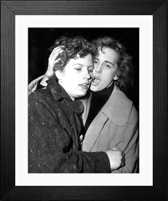 Framed Print : Bill Haley and his Comets - Cardiff - 22 Feb 1957. Two Bill Haley fans pictured Framed Print : Bill Haley and his Comets - Cardiff - 22 Feb 1957. Two Bill Haley fans pictured