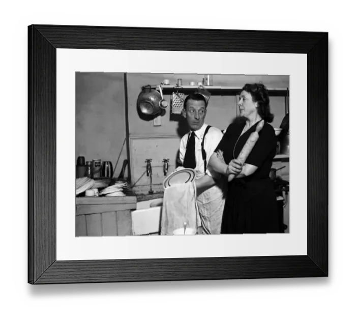 Framed Print : Wilfred Pickles seen here under the thumb. January 1947
