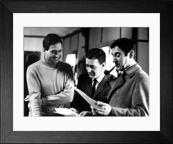 Framed Print : Mike and Bernie Winters seen here with Philip Jones head of ITV Light Entertainment Framed Print : Mike and Bernie Winters seen here with Philip Jones head of ITV Light Entertainment