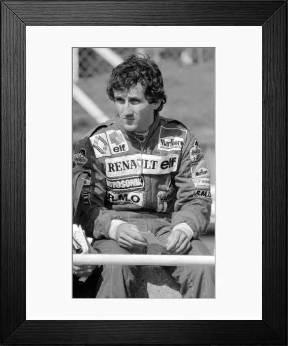 Framed Print : European Grand Prix-1st practice day. Alain Prost. September 1983 Framed Print : European Grand Prix-1st practice day. Alain Prost. September 1983