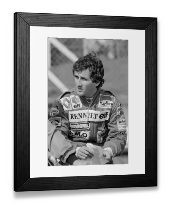 Framed Print : European Grand Prix-1st practice day. Alain Prost. September 1983 Framed Print : European Grand Prix-1st practice day. Alain Prost. September 1983