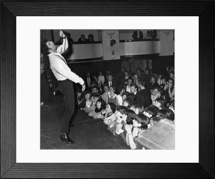 Framed Print : Tom Jones and his band performing at the Paget Rooms in Penarth. July 1965 Framed Print : Tom Jones and his band performing at the Paget Rooms in Penarth. July 1965
