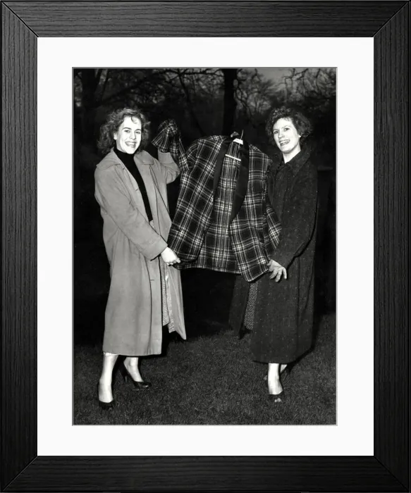 Framed Print : Bill Haley and his Comets - Cardiff - February 1957. Two female Bill Haley fans pictured Framed Print : Bill Haley and his Comets - Cardiff - February 1957. Two female Bill Haley fans pictured