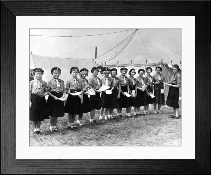 Framed Print : Agriculture - Shows - Royal Welsh - July 1959 - Girl guides act as programme sellers