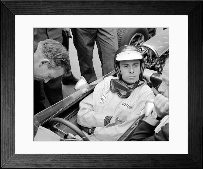 Framed Print : British Grand Prix, Silverstone-Jim Clark. July 1965 Framed Print : British Grand Prix, Silverstone-Jim Clark. July 1965