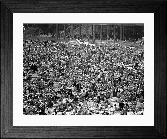 Framed Print : By the thousand they went on foot, by car, motorcycle, and train to Barry Island Framed Print : By the thousand they went on foot, by car, motorcycle, and train to Barry Island