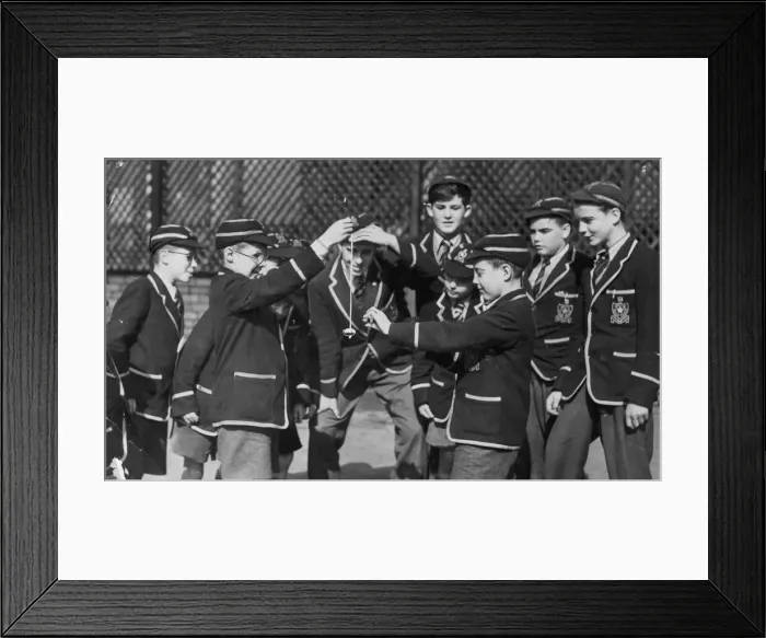 Framed Print : Boys from St Illtyds School in Cardiff, playing conkers Colin Brett, left Framed Print : Boys from St Illtyds School in Cardiff, playing conkers Colin Brett, left