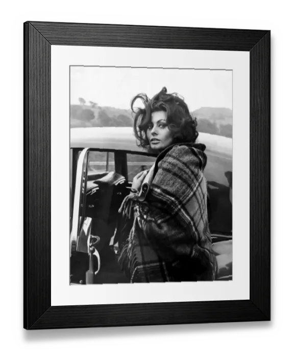 Framed Print : Italian actress Sophia Loren pictured arriving at Crumlin yesterday where she filmed Framed Print : Italian actress Sophia Loren pictured arriving at Crumlin yesterday where she filmed