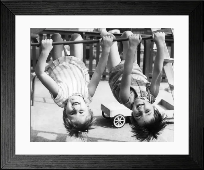 Framed Print : Children show how its done in gymnastic sense in 1968 ecard04