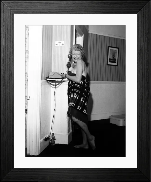 Framed Print : Old People - Minnie Ratman shows off her model figure Framed Print : Old People - Minnie Ratman shows off her model figure