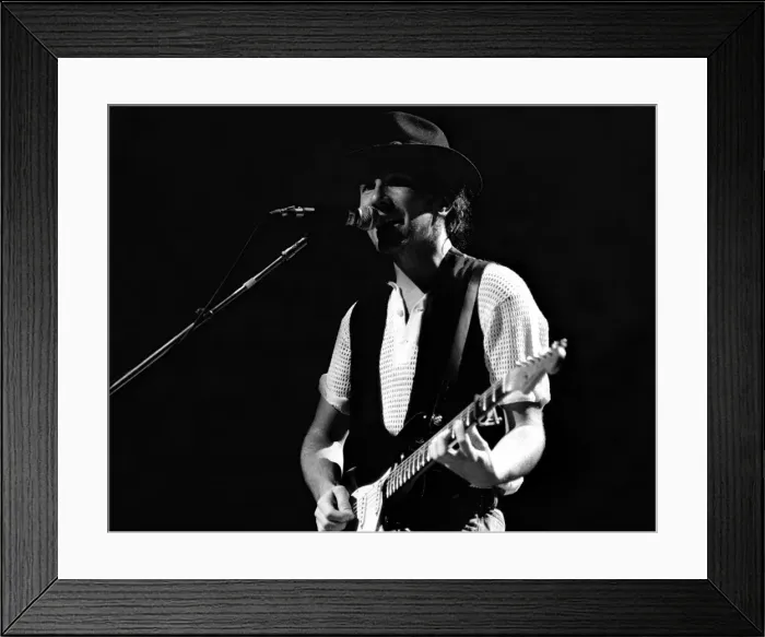 Framed Print : Rock group U2 in concert in USA - May 1987 The Edge singing and playing guitar Framed Print : Rock group U2 in concert in USA - May 1987 The Edge singing and playing guitar