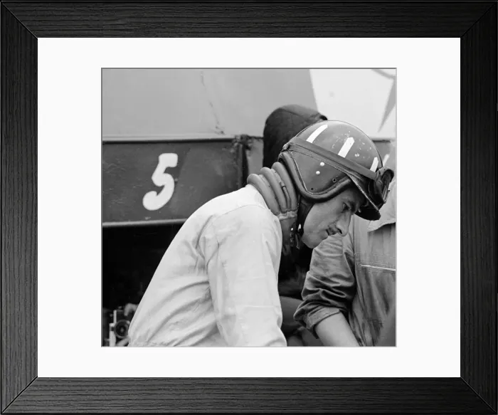 Framed Print : Silverstone Practice Day- Graham Hill in the pits. July 1965 Framed Print : Silverstone Practice Day- Graham Hill in the pits. July 1965