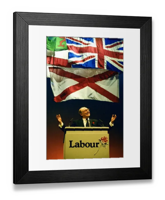 Framed Print : Neil Kinnock at the Sheffield Rally - April 1992