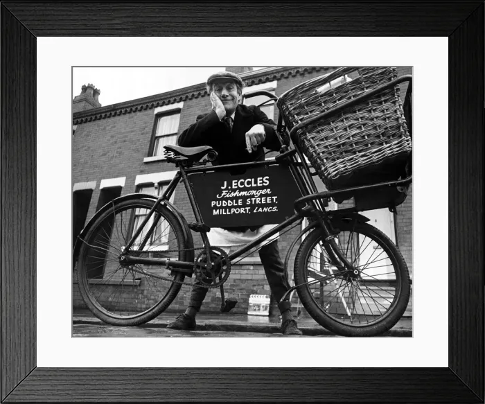 Framed Print : Jimmy Jewel seen here playing a fishmonger in the new BBC comedy programme Thicker than Framed Print : Jimmy Jewel seen here playing a fishmonger in the new BBC comedy programme Thicker than