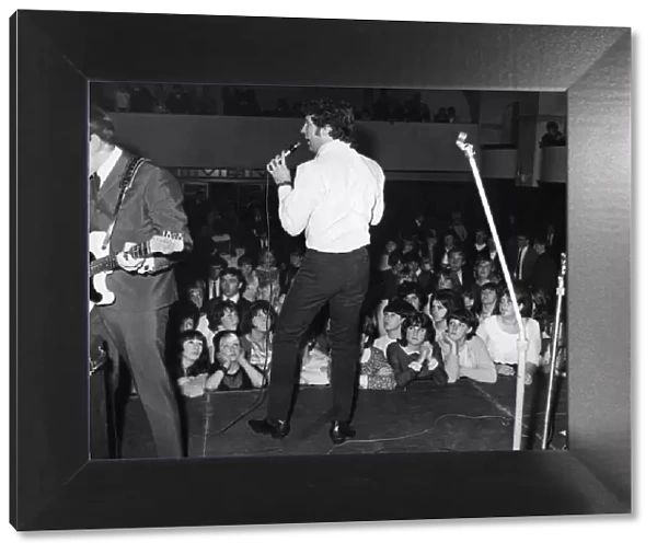 Tom Jones and his band performing at the Paget Rooms in Penarth. July 1965