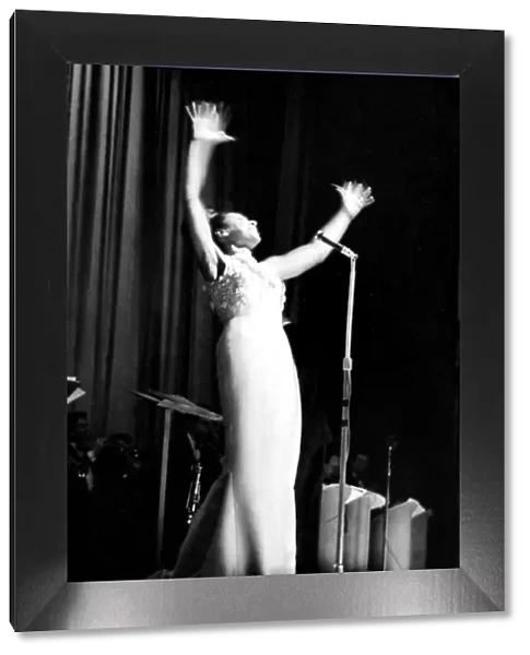 Shirley Bassey pictured during a performance at the Capitol Theatre, Cardiff - March 1963