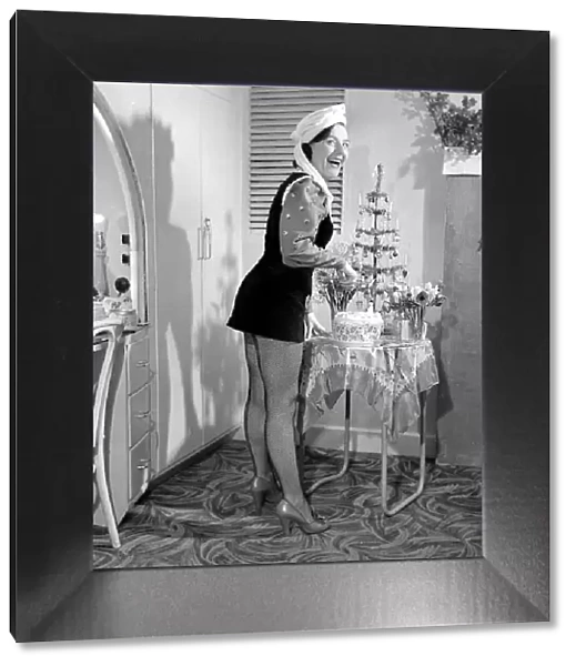 Noele Gordon and Birthday Cake - Humpty Dumpty December 1951 Christmas tree