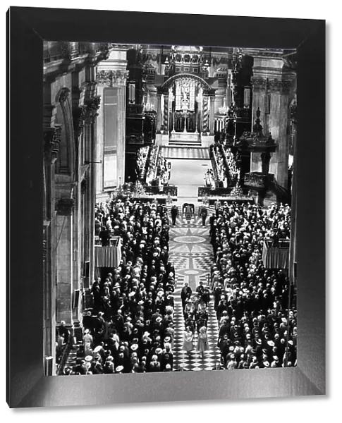 Inside St Pauls Cathedral at a service of thanksgiving for the Queen Mother