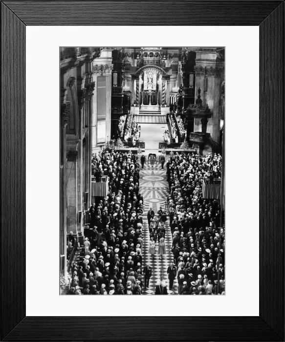 Framed Print : Inside St Pauls Cathedral at a service of thanksgiving for the Queen Mother