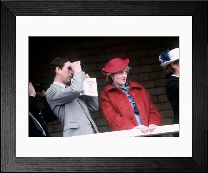 Framed Print : Princess Diana and Prince Charles at Aintree Racecourse in Liverpool for the the Grand Framed Print : Princess Diana and Prince Charles at Aintree Racecourse in Liverpool for the the Grand