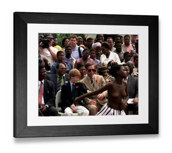 Framed Print : Prince Charles Visits South Africa November 1997 with son Prince Harry where they visited Framed Print : Prince Charles Visits South Africa November 1997 with son Prince Harry where they visited