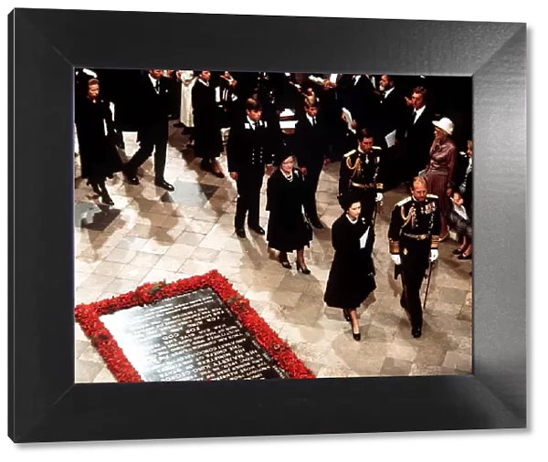 Funeral of Earl Mountbatten in Westminster Abbey 1979 Royal family leaving after