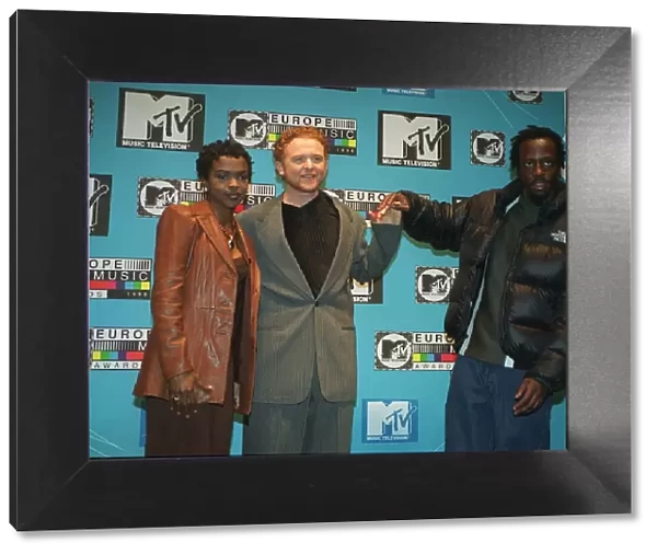 Singer Mick Hucknall Singer with two Members from The Fugees Lauryn Hill