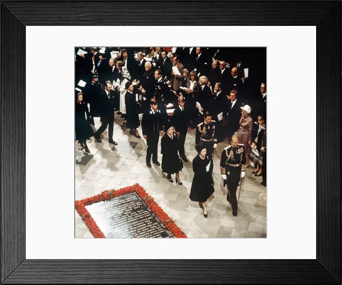 Framed Print : The royal family attending the funeral of Queen Elizabeths uncle Lord Mountbatten Framed Print : The royal family attending the funeral of Queen Elizabeths uncle Lord Mountbatten