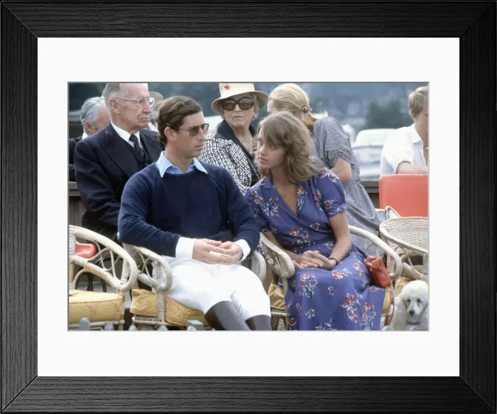 Framed Print : Sabrina Guiness (L) and Prince Charles, Prince of Wales attend a polo match at Windsor Framed Print : Sabrina Guiness (L) and Prince Charles, Prince of Wales attend a polo match at Windsor