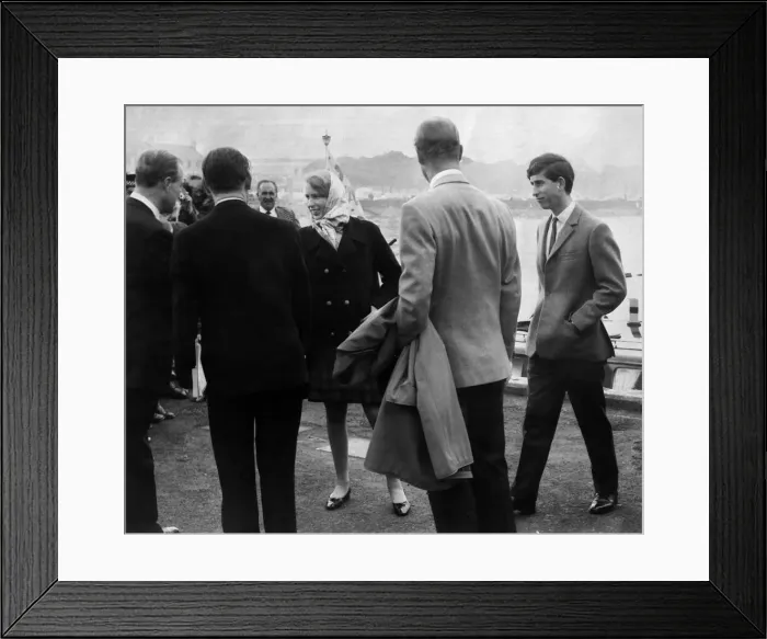 Framed Print : Mr W Ross introduces Chief Constable McKinnon to Princess Anne Framed Print : Mr W Ross introduces Chief Constable McKinnon to Princess Anne