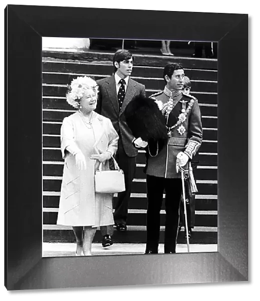 Queen Mother with prince Andrew and prince charles at the queens silver jubilee