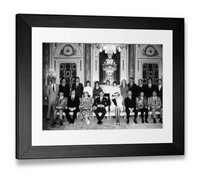 Framed Print : Prince Charles and Princess Diana Faye Marshalsea dresser to Princess Diana stand behind